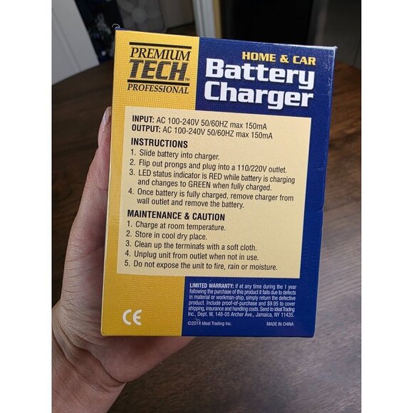 Premium Tech PT-66 Home & Car Battery Charger w/ European Adapter Plug - Picture 5 of 6